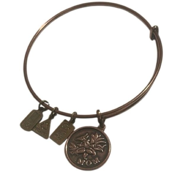 Wind and Fire Mom with Iris Rose Gold Wind and Fire Charm Bangle Bracelet - Picture 2 of 6